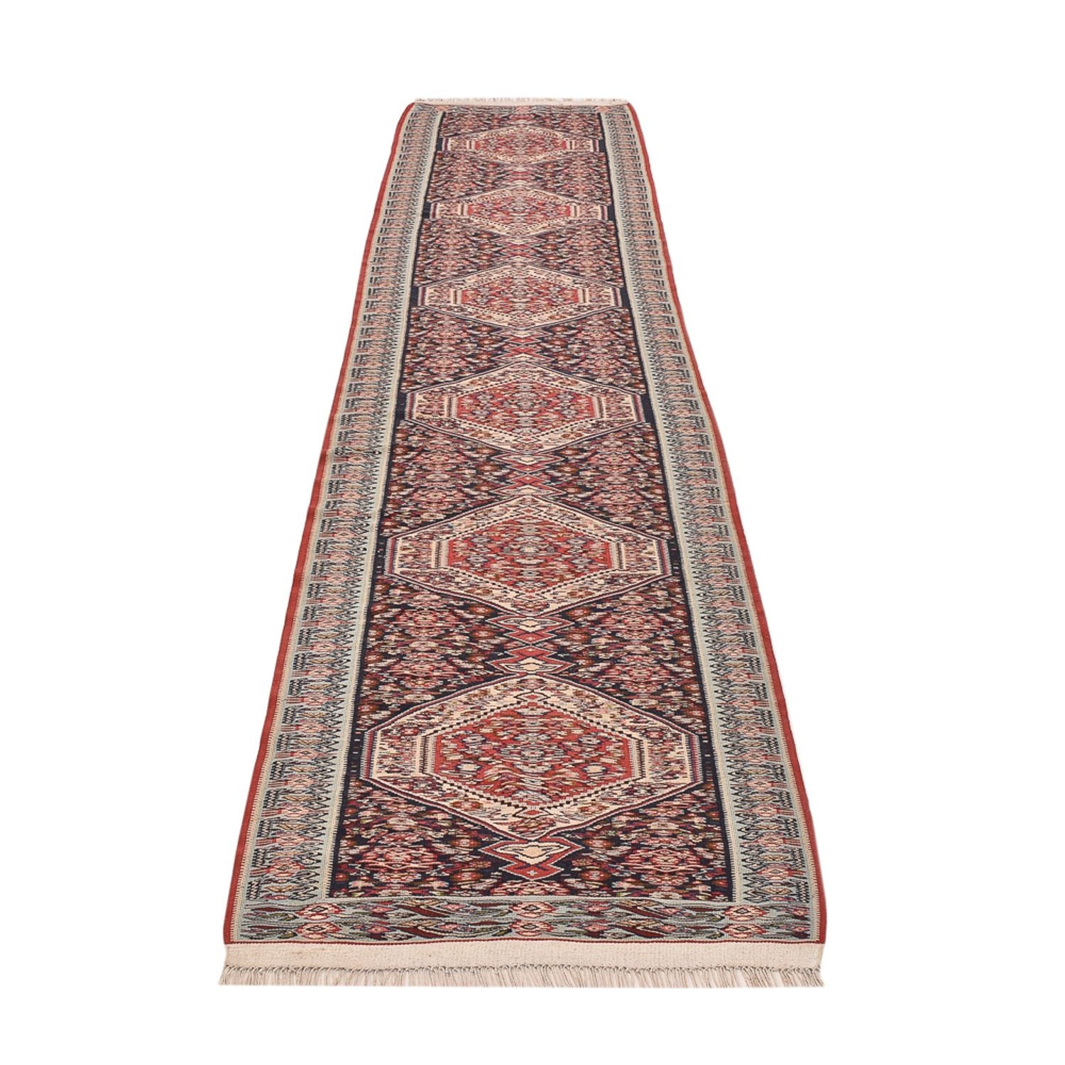 Alfombra de pasillo Alfombra Kelim - Oriental - 395 x 85 cm - beige oscuro
