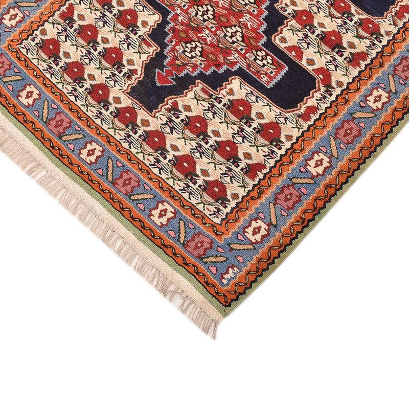 Alfombra de pasillo Alfombra Kelim - Oriental - 415 x 85 cm - azul oscuro