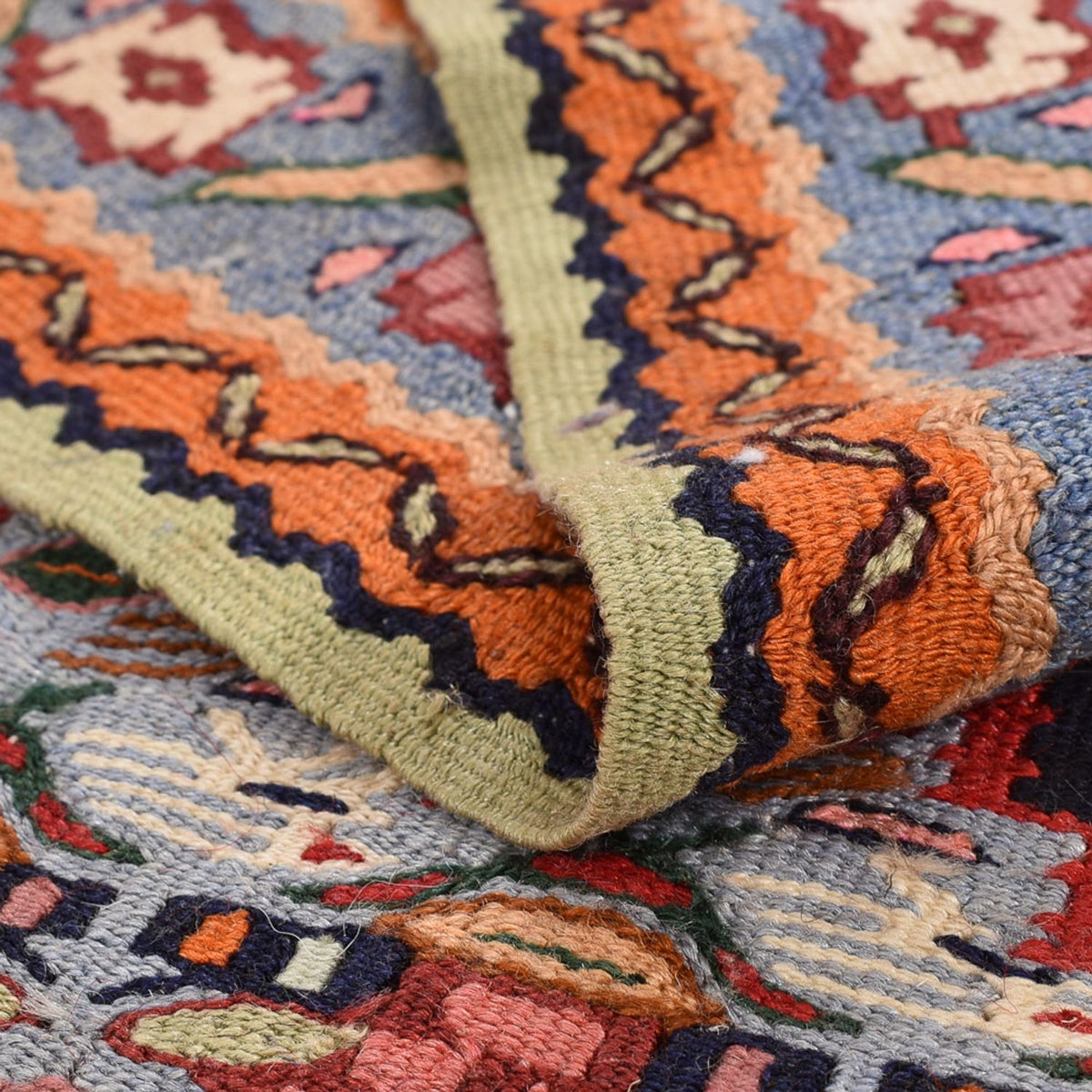 Alfombra de pasillo Alfombra Kelim - Oriental - 415 x 85 cm - azul oscuro