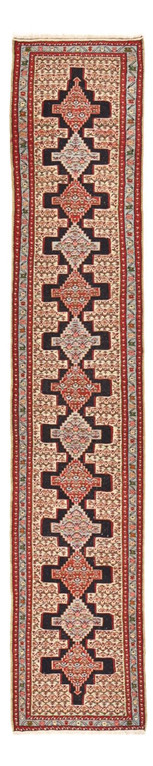 Alfombra de pasillo Alfombra Kelim - Oriental - 395 x 87 cm - azul oscuro