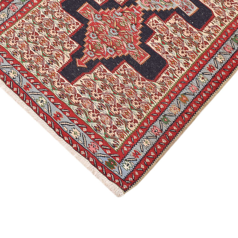 Alfombra de pasillo Alfombra Kelim - Oriental - 395 x 87 cm - azul oscuro