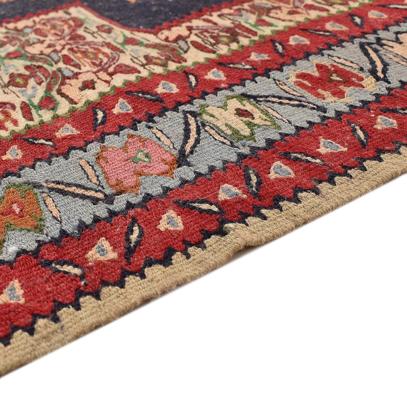 Alfombra de pasillo Alfombra Kelim - Oriental - 395 x 87 cm - azul oscuro