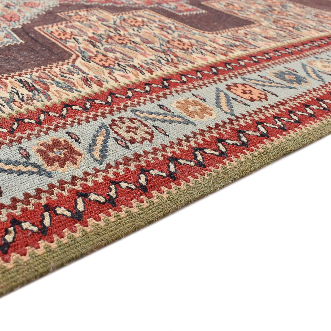 Alfombra de pasillo Alfombra Kelim - Oriental - 495 x 85 cm - azul oscuro