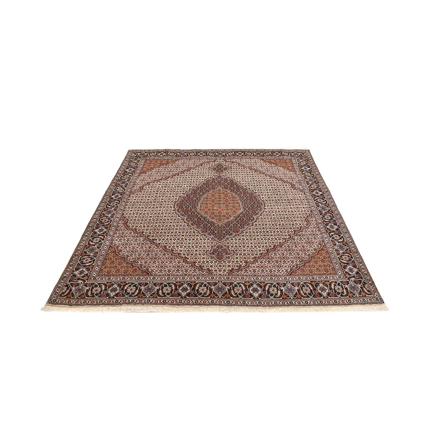 Alfombra Persa - Tabriz - Real cuadrado  - 210 x 200 cm - marrón claro