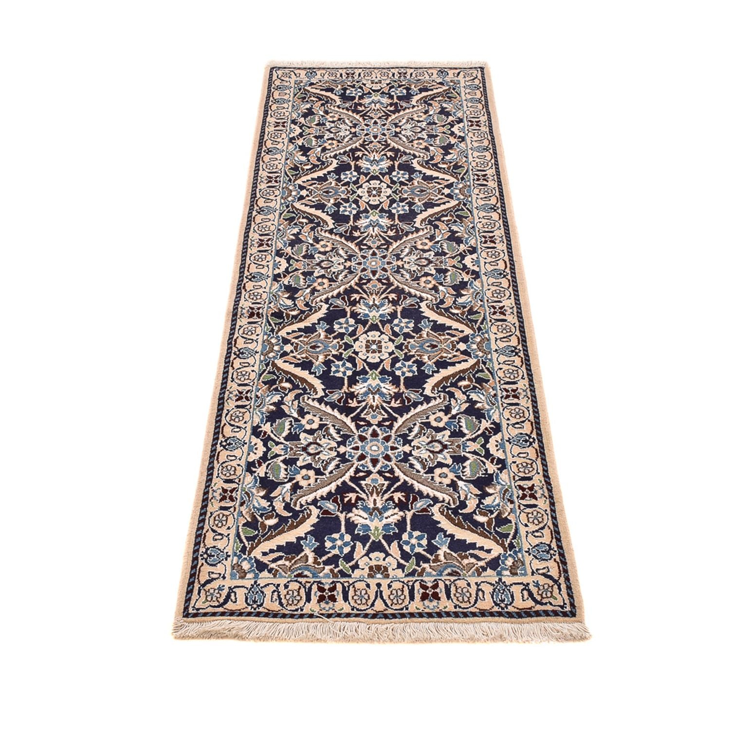 Alfombra de pasillo Alfombra Persa - Nain - Real - 194 x 59 cm - azul