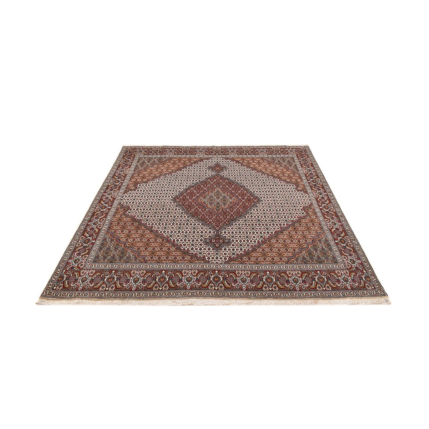 Alfombra Persa - Tabriz - Real cuadrado  - 204 x 202 cm - marrón claro