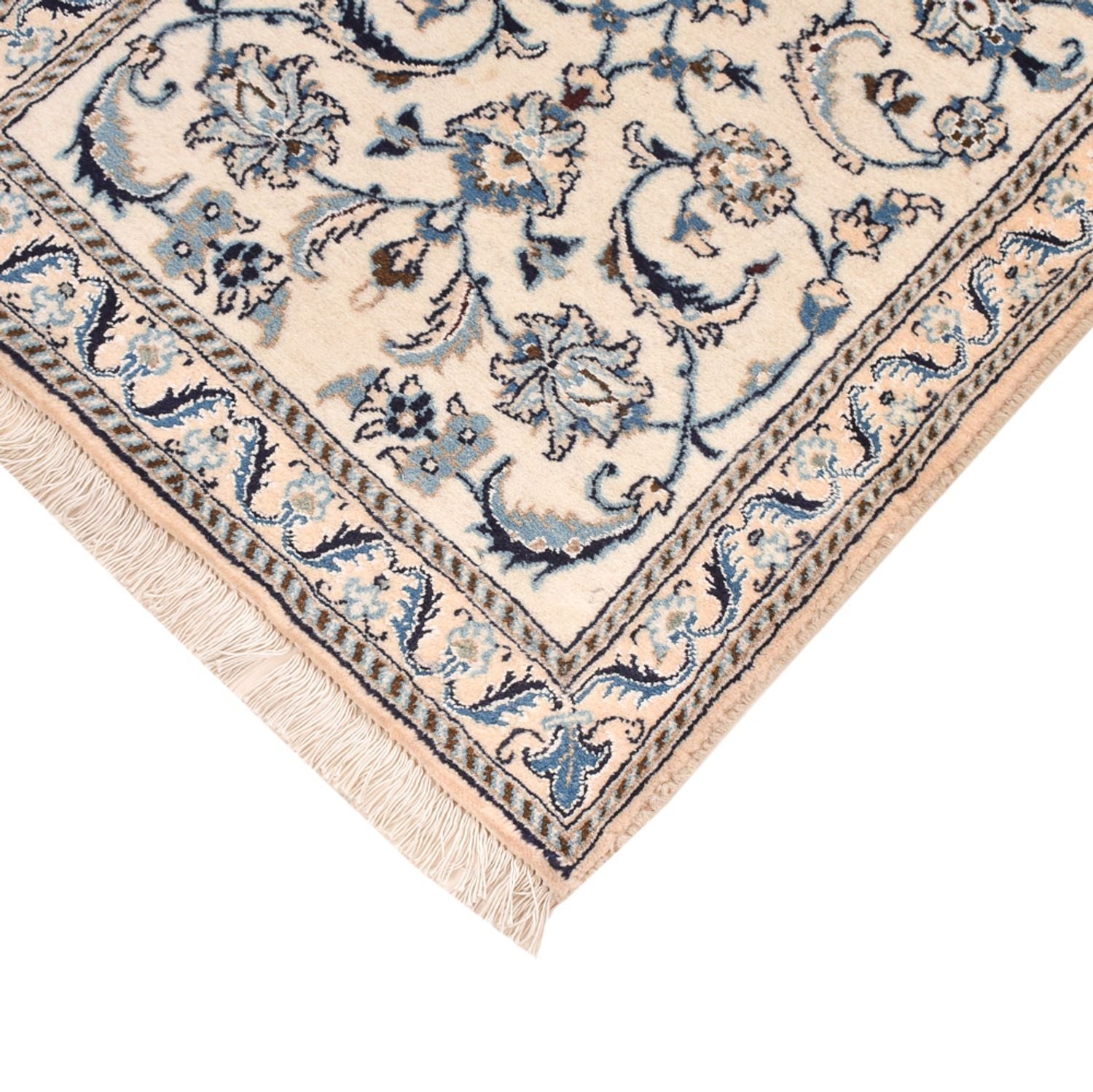 Alfombra de pasillo Alfombra Persa - Nain - Real - 187 x 57 cm - crema