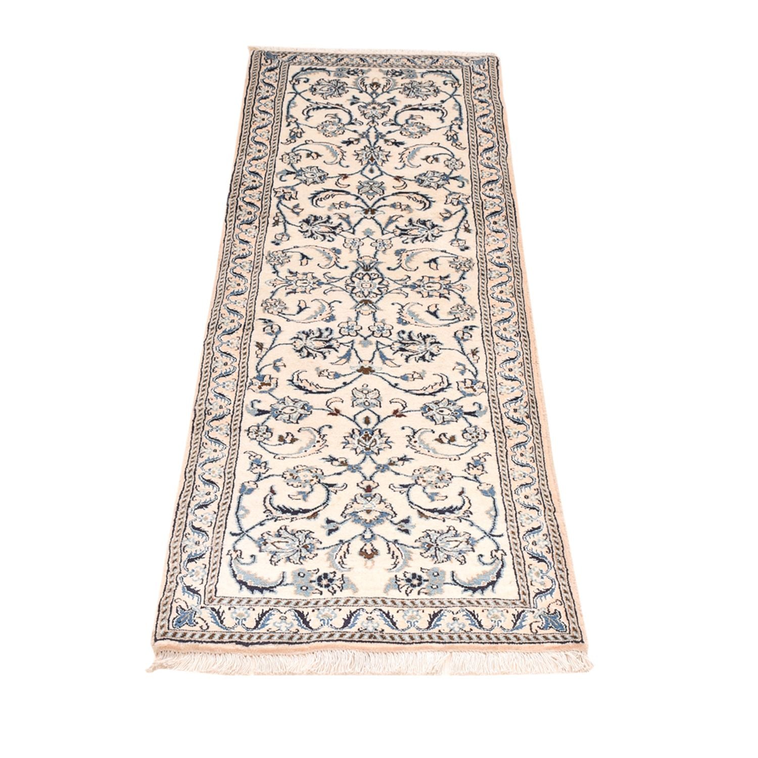 Alfombra de pasillo Alfombra Persa - Nain - Real - 187 x 57 cm - crema