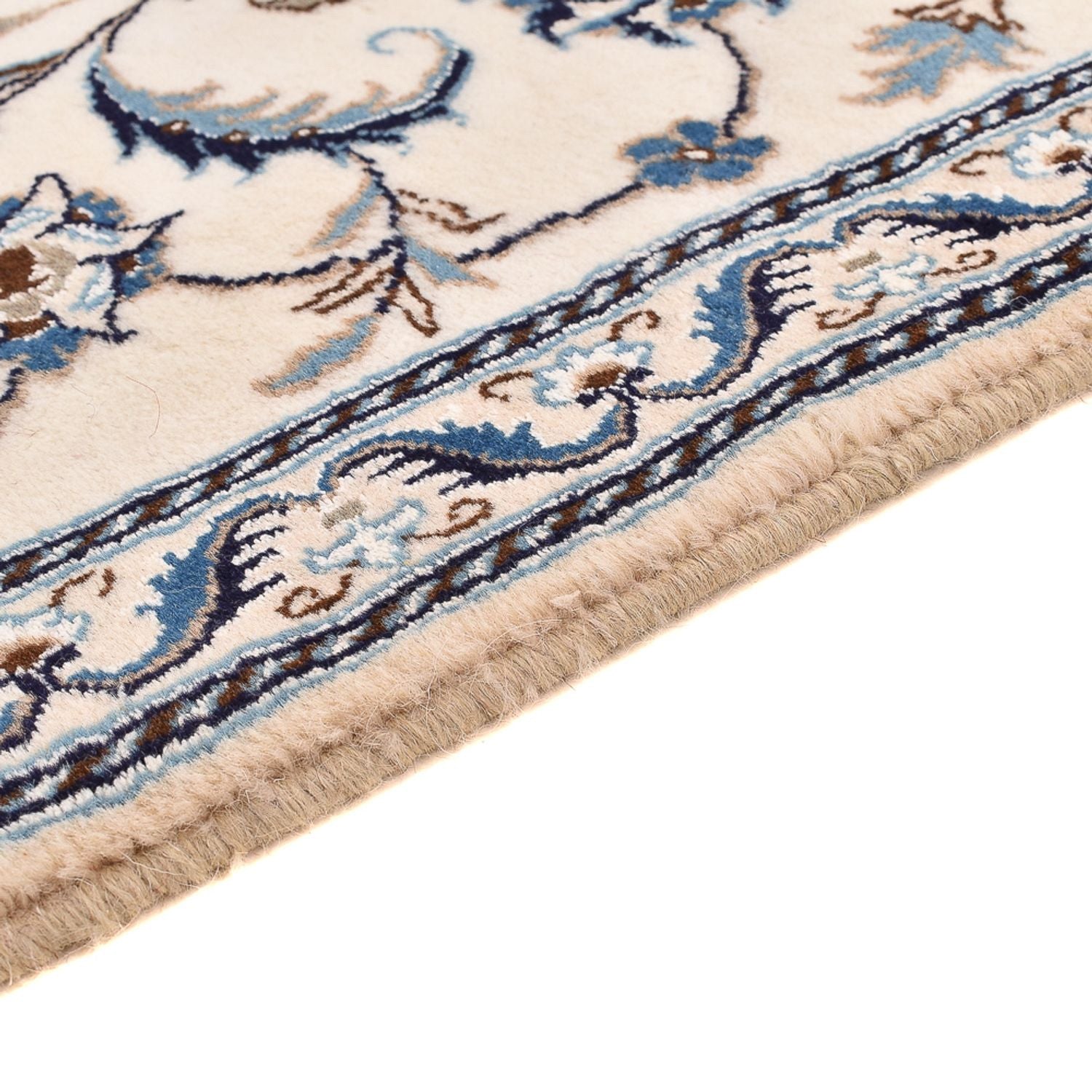 Alfombra de pasillo Alfombra Persa - Nain - Real - 194 x 61 cm - crema