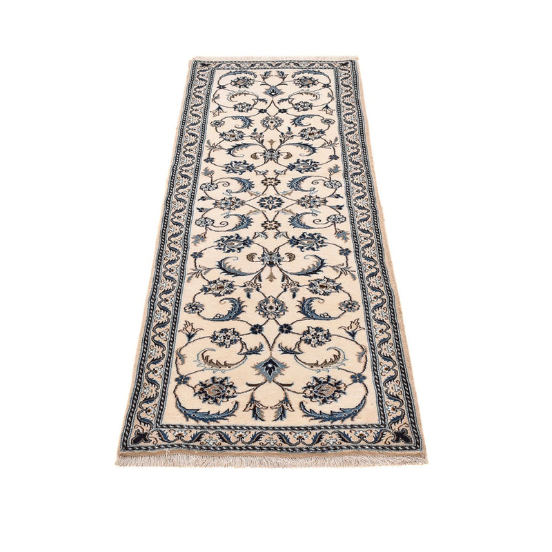 Alfombra de pasillo Alfombra Persa - Nain - Real - 194 x 61 cm - crema