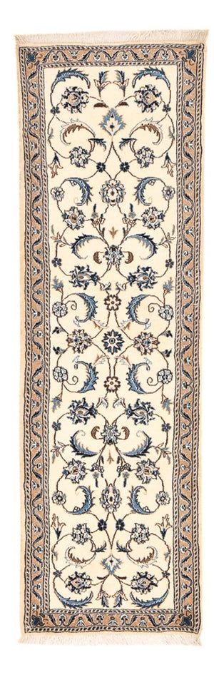 Alfombra de pasillo Alfombra Persa - Nain - Real - 197 x 60 cm - crema