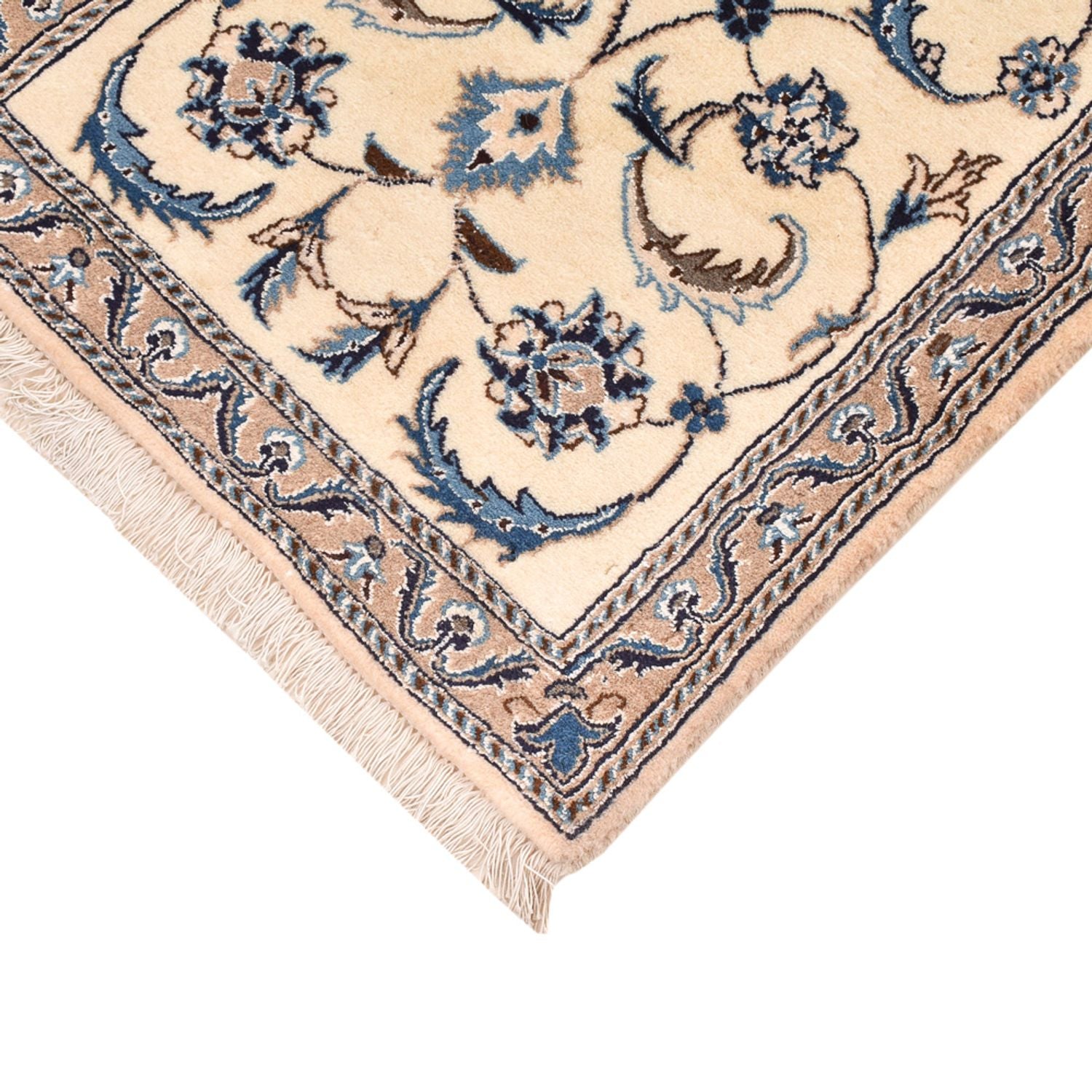 Alfombra de pasillo Alfombra Persa - Nain - Real - 197 x 60 cm - crema