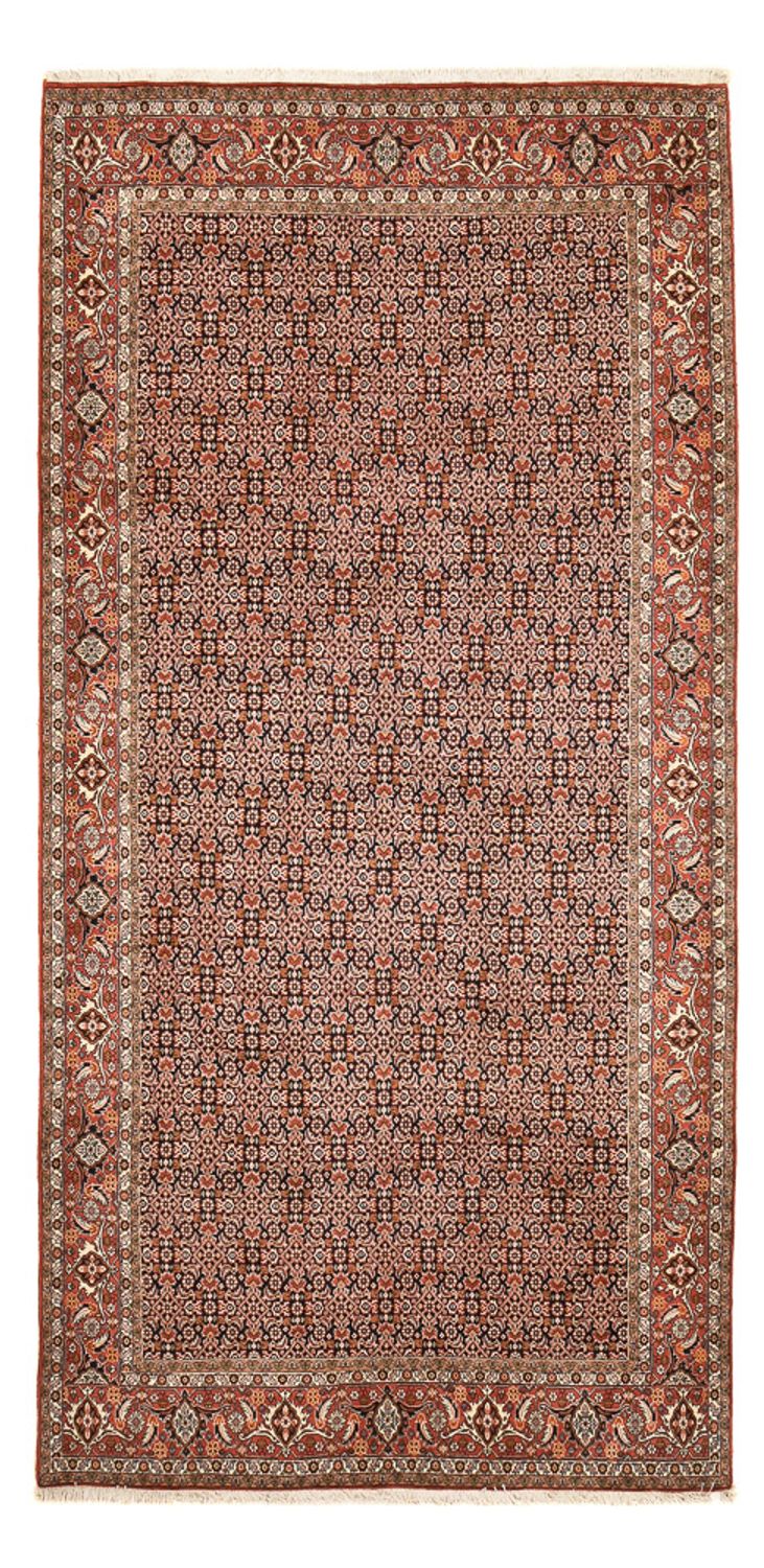 Alfombra de pasillo Alfombra persa - Bidjar - 392 x 199 cm - óxido