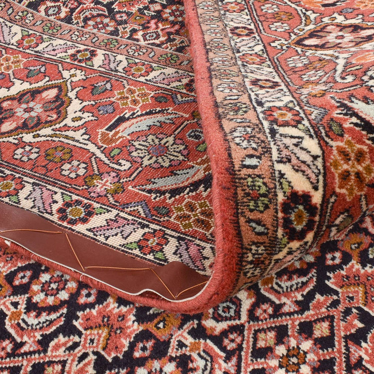 Alfombra de pasillo Alfombra persa - Bidjar - 392 x 199 cm - óxido