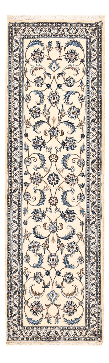 Alfombra de pasillo Alfombra Persa - Nain - Real - 195 x 60 cm - crema