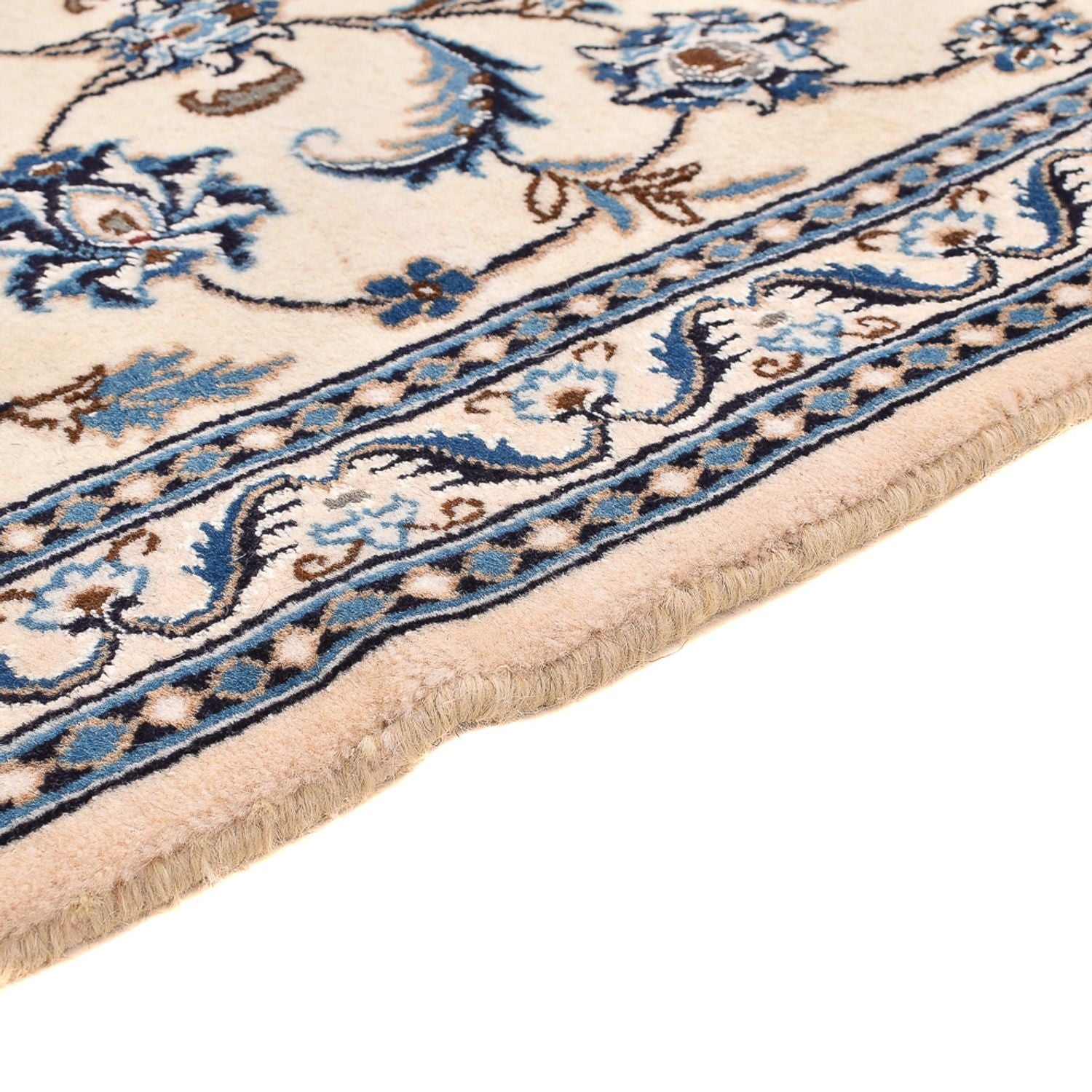 Alfombra de pasillo Alfombra Persa - Nain - Real - 195 x 60 cm - crema