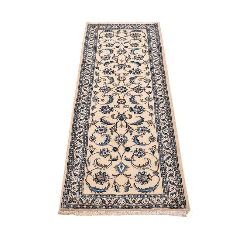 Alfombra de pasillo Alfombra Persa - Nain - Real - 195 x 60 cm - crema