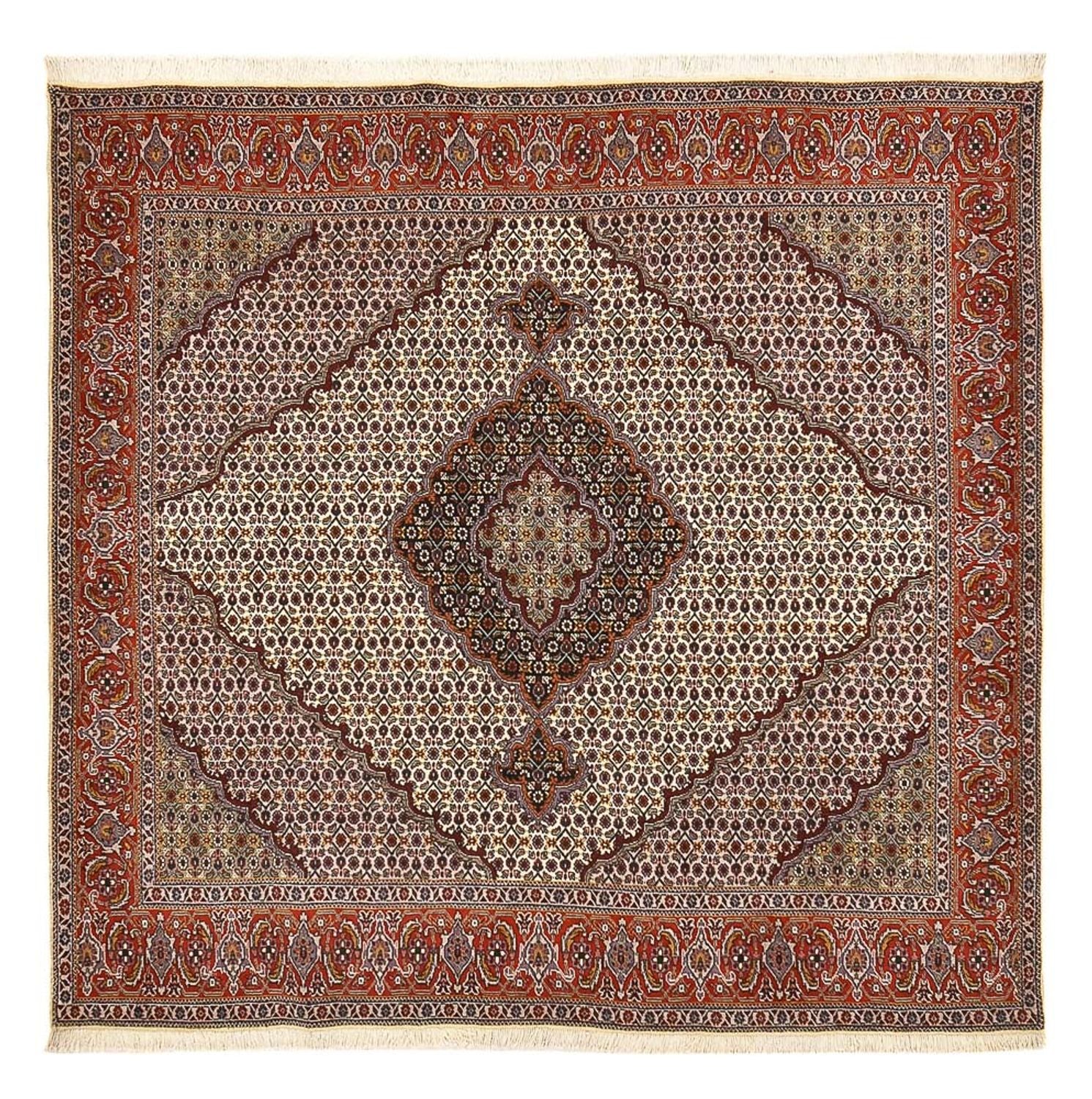 Alfombra Persa - Tabriz - Real cuadrado  - 205 x 193 cm - marrón