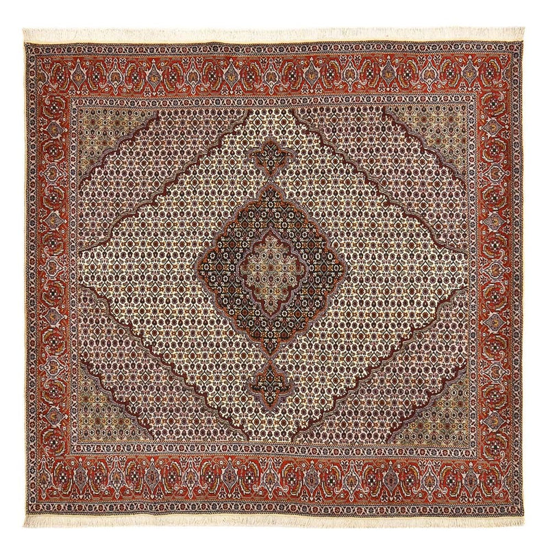 Alfombra Persa - Tabriz - Real cuadrado  - 205 x 193 cm - marrón