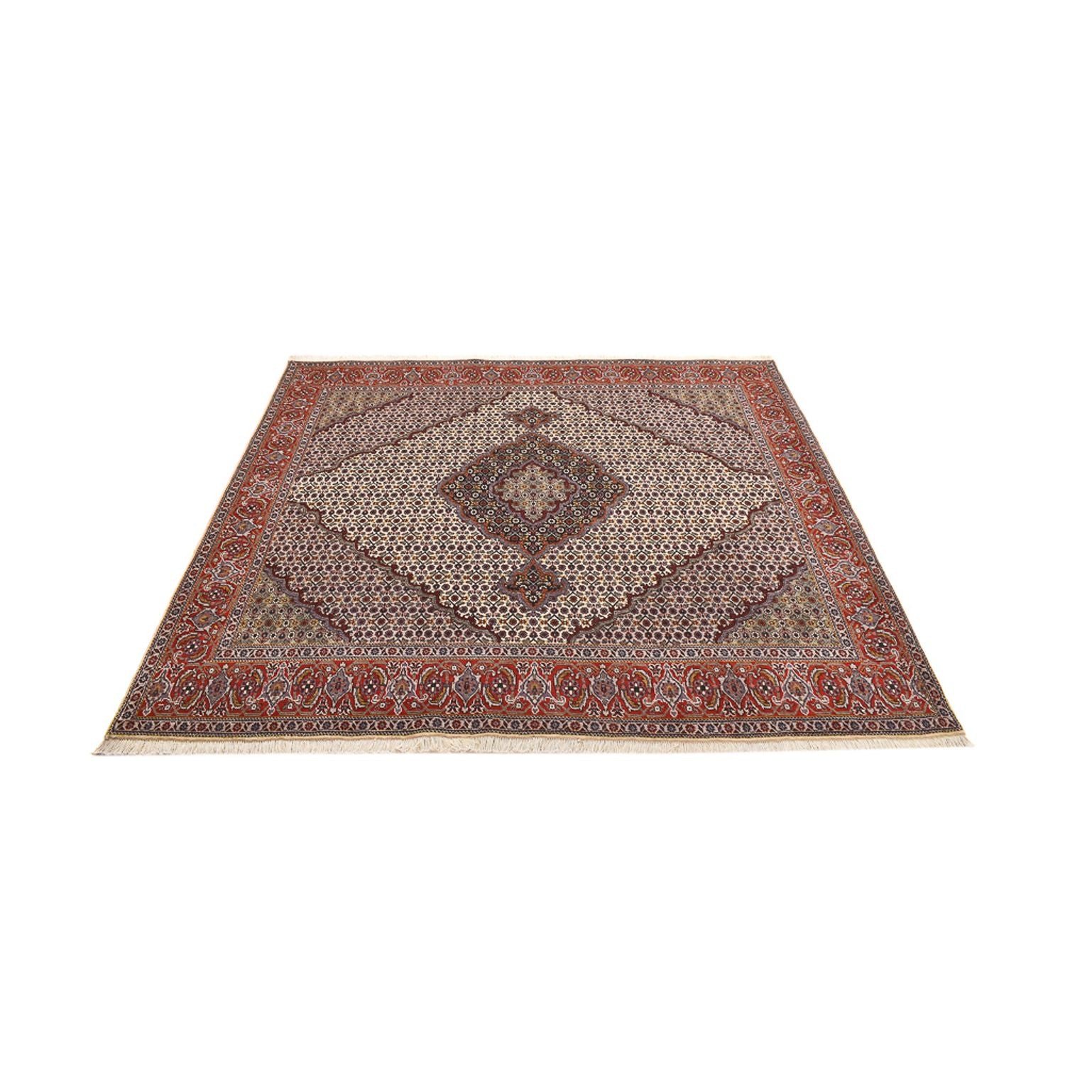 Alfombra Persa - Tabriz - Real cuadrado  - 205 x 193 cm - marrón