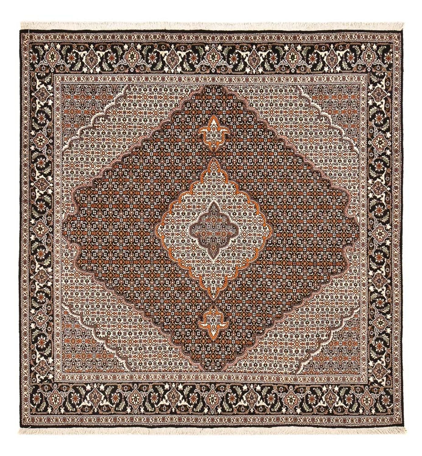 Alfombra Persa - Tabriz - Real cuadrado  - 207 x 200 cm - marrón