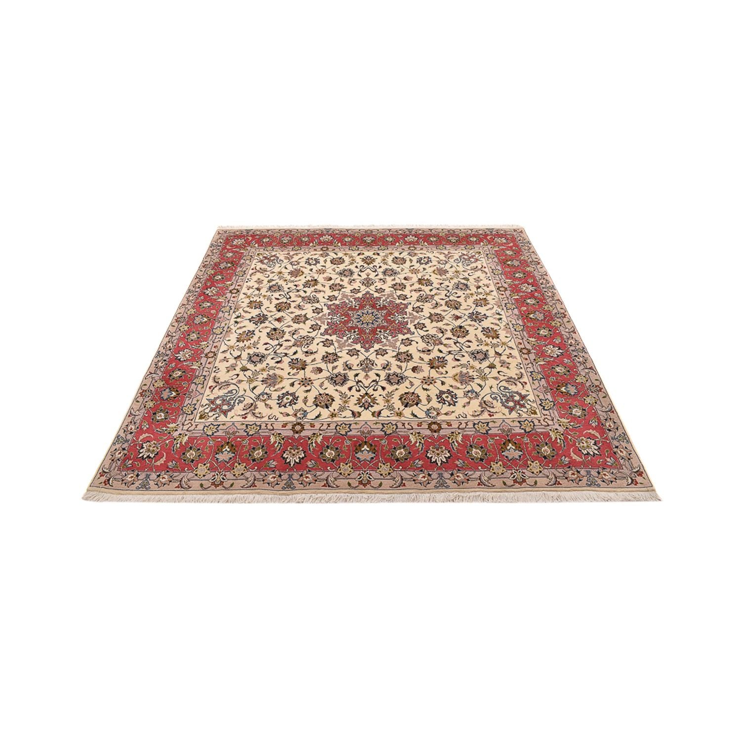 Alfombra Persa - Tabriz - Real cuadrado  - 202 x 201 cm - beige