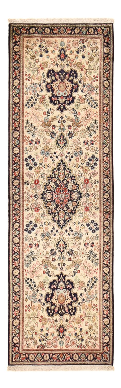 Alfombra de pasillo Alfombra de seda - Ghom Seda - Prima - 222 x 69 cm - crema