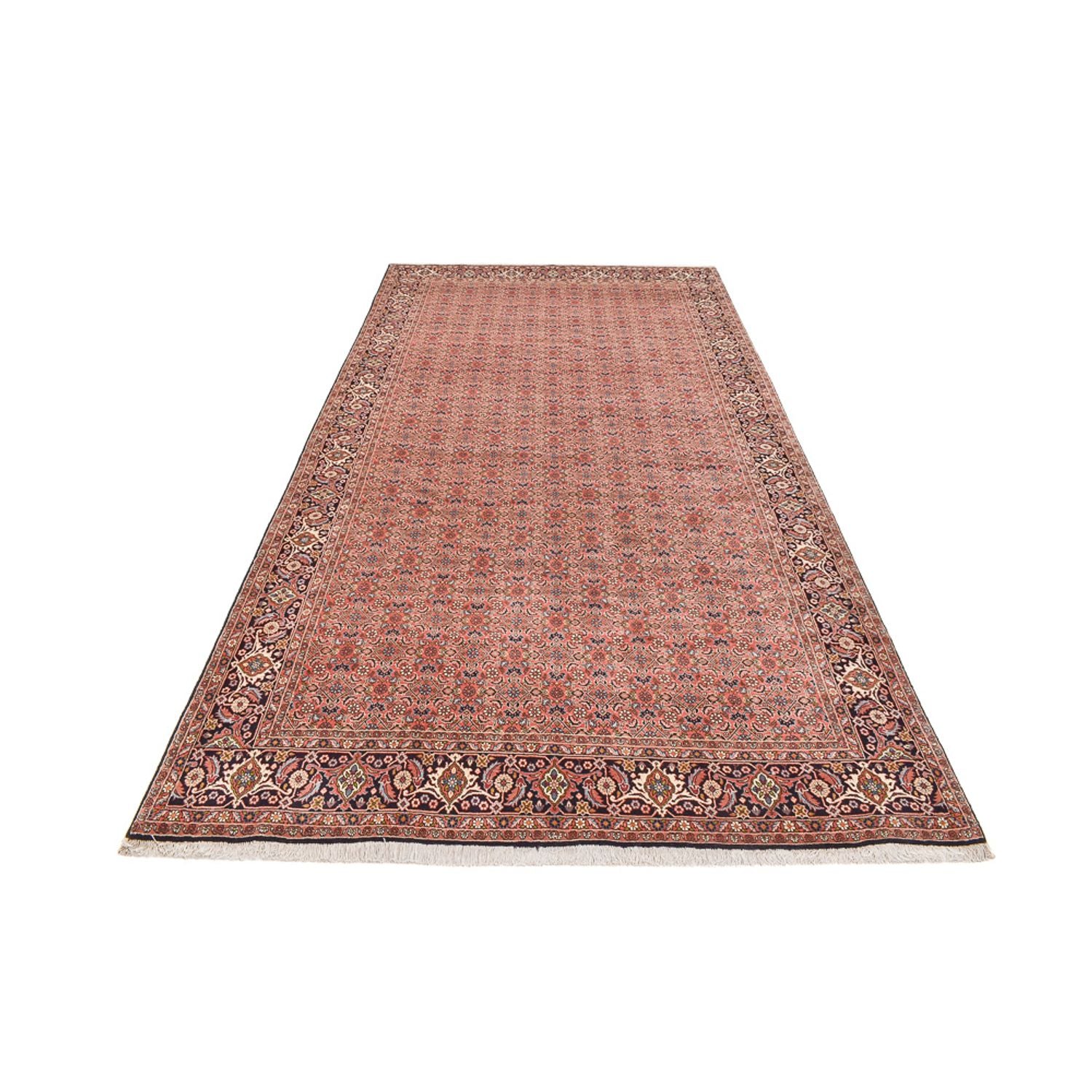 Alfombra de pasillo Alfombra persa - Bidjar - 389 x 199 cm - óxido