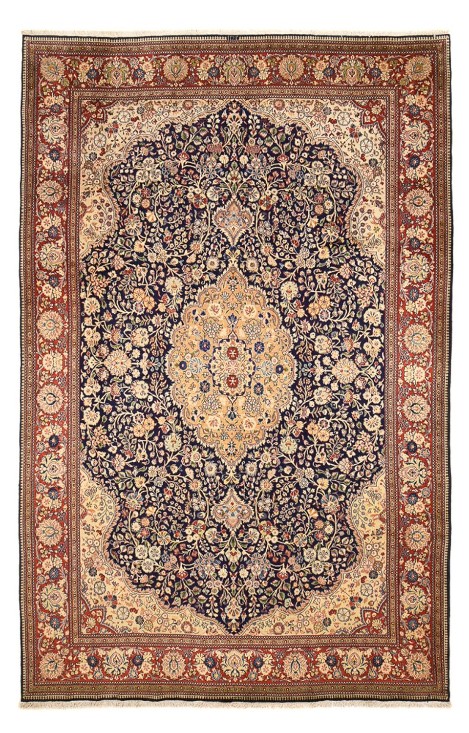 Alfombra Persa - Tabriz - Real - 381 x 250 cm - azul oscuro