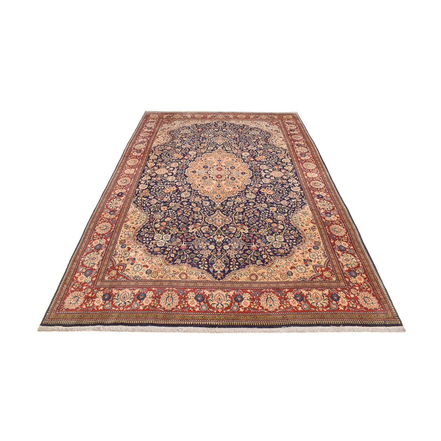 Alfombra Persa - Tabriz - Real - 381 x 250 cm - azul oscuro