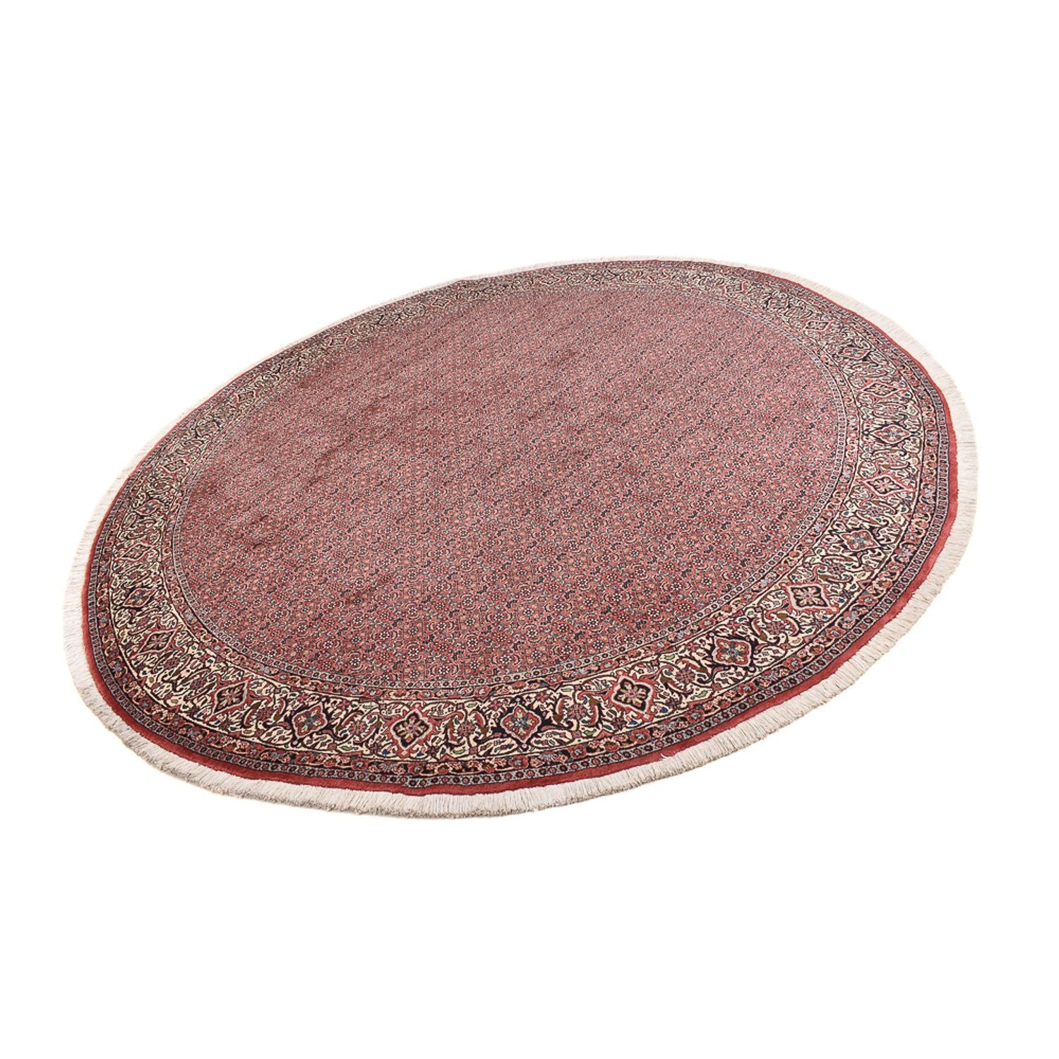 Alfombra persa - Bidjar redondo  - 300 x 300 cm - rojo burdeos