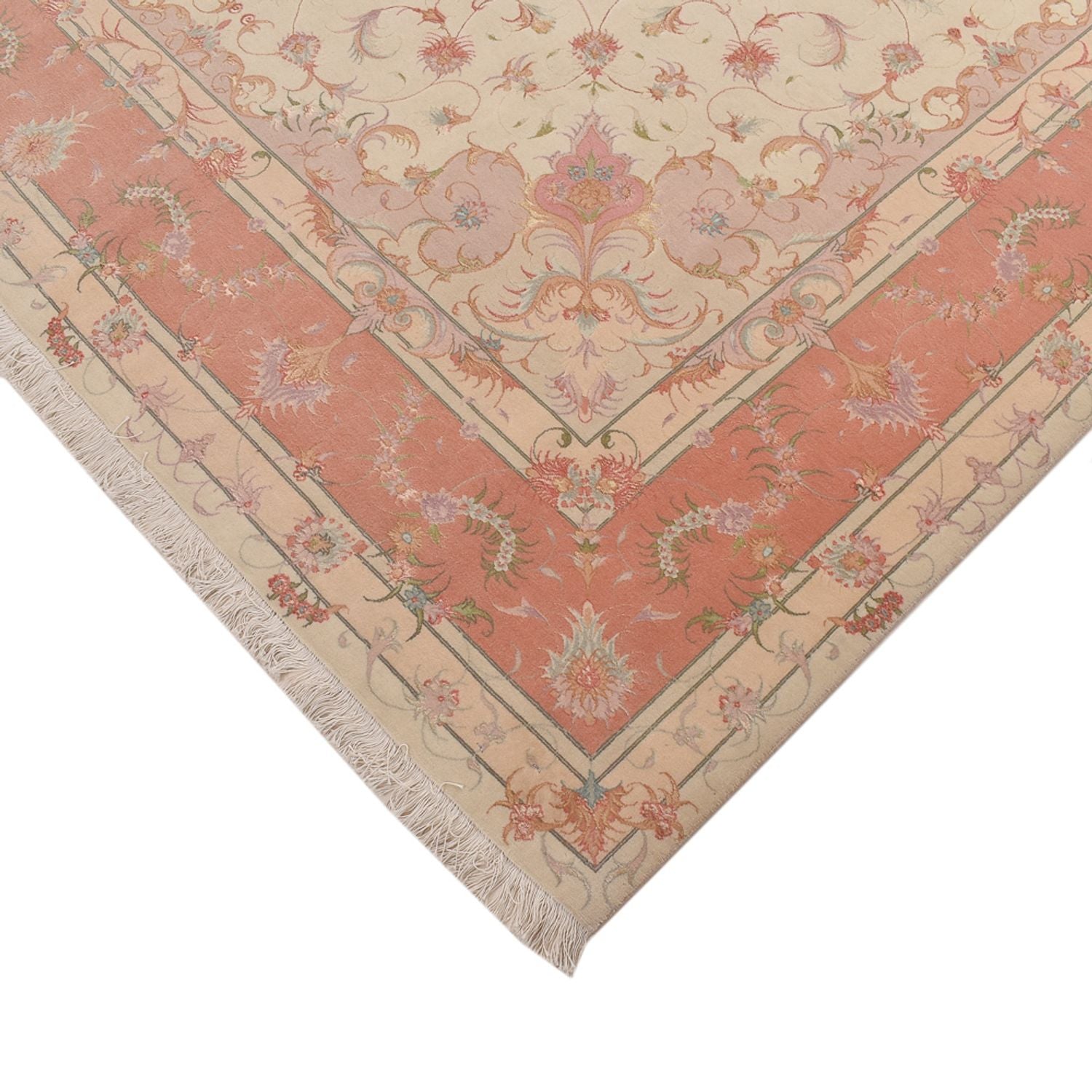 Alfombra Persa - Tabriz - Real cuadrado  - 245 x 245 cm - beige claro