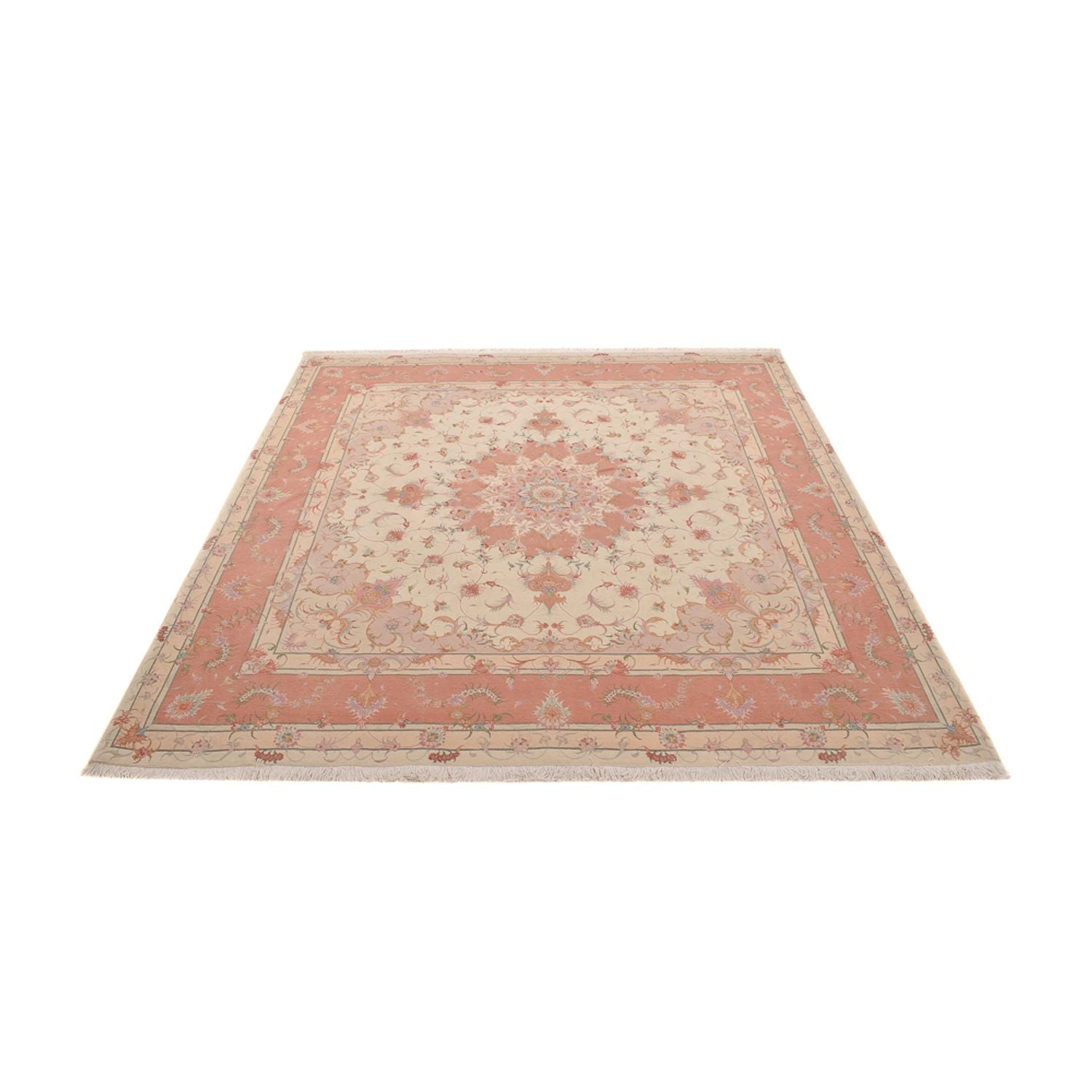 Alfombra Persa - Tabriz - Real cuadrado  - 245 x 245 cm - beige claro