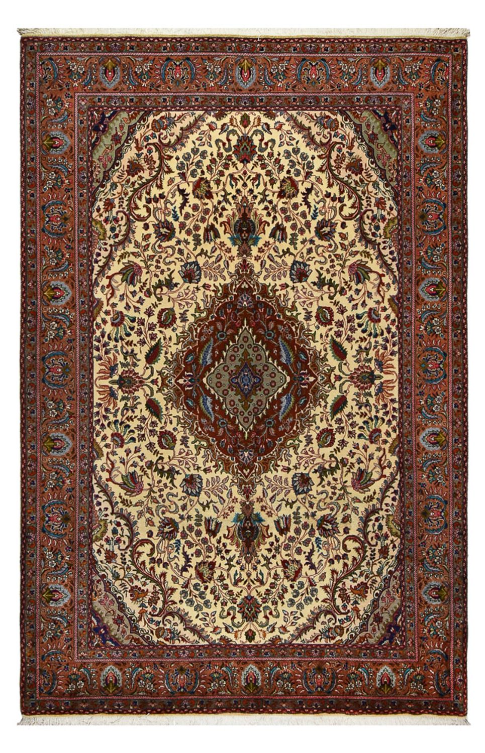 Alfombra Persa - Tabriz - Real - 312 x 206 cm - beige oscuro