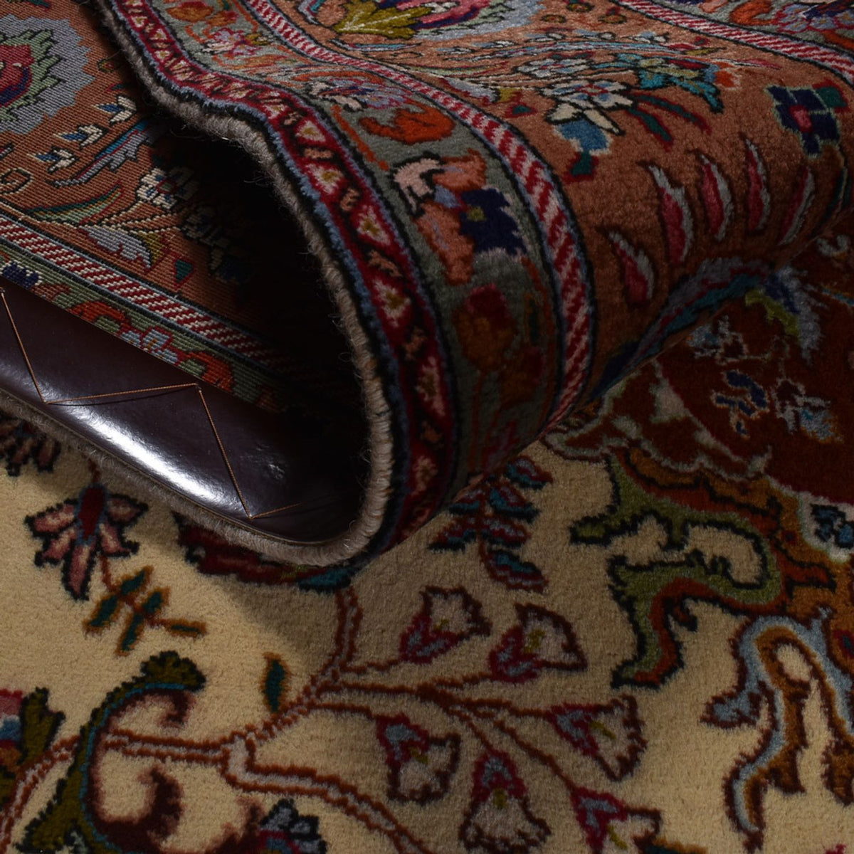 Alfombra Persa - Tabriz - Real - 312 x 206 cm - beige oscuro