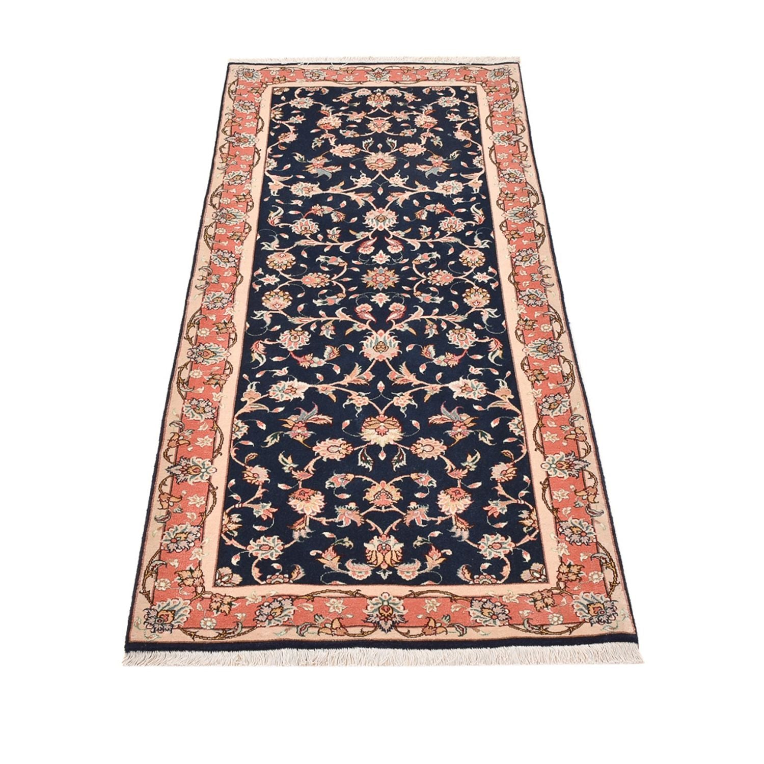 Alfombra de pasillo Alfombra Persa - Tabriz - Real - 191 x 78 cm - azul oscuro