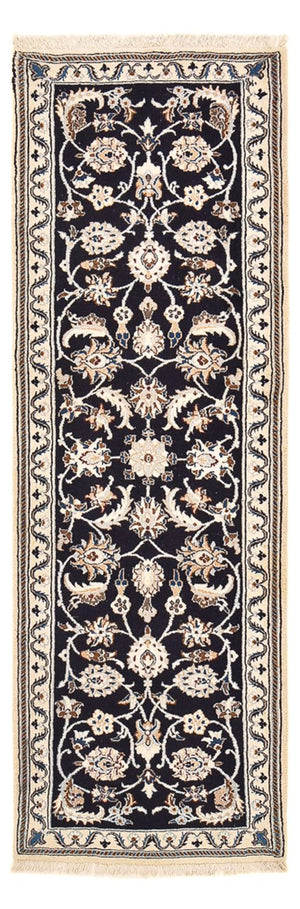 Alfombra de pasillo Alfombra Persa - Nain - Real - 186 x 65 cm - azul oscuro