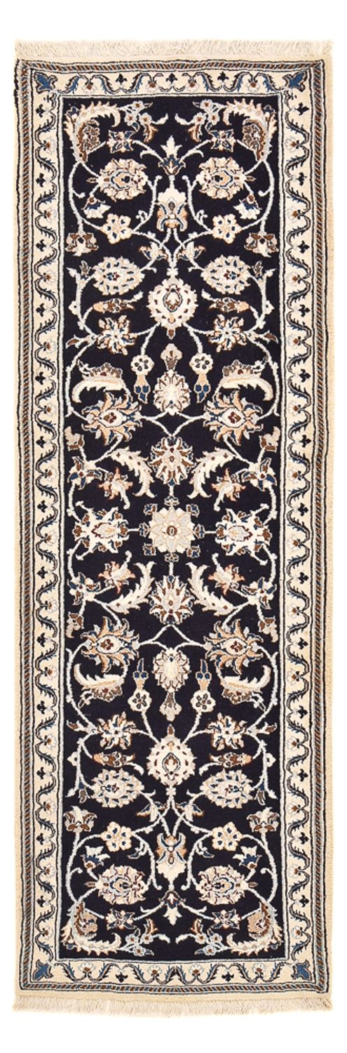Alfombra de pasillo Alfombra Persa - Nain - Real - 186 x 65 cm - azul oscuro