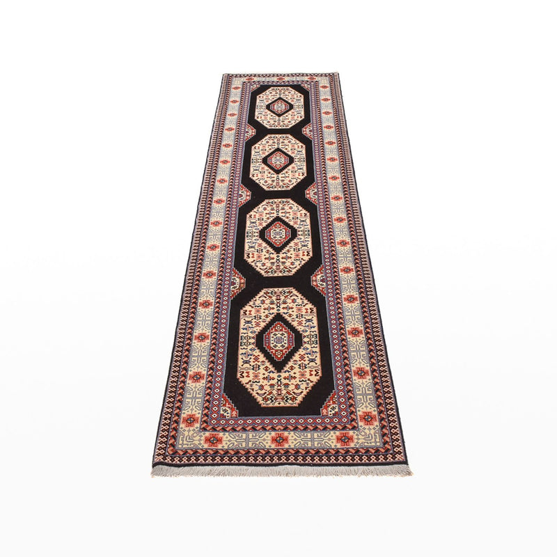 Alfombra de pasillo Alfombra Persa - Tabriz - Prima - 305 x 75 cm - azul oscuro