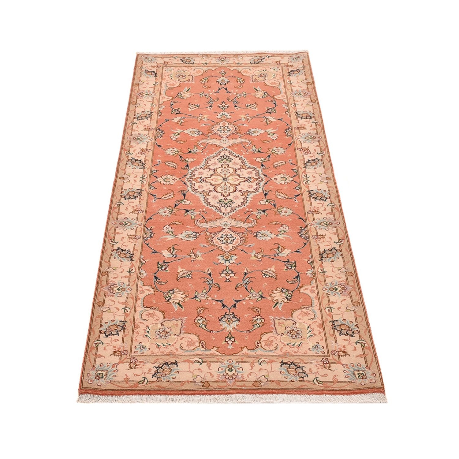 Alfombra de pasillo Alfombra Persa - Tabriz - Real - 203 x 80 cm - rojo claro
