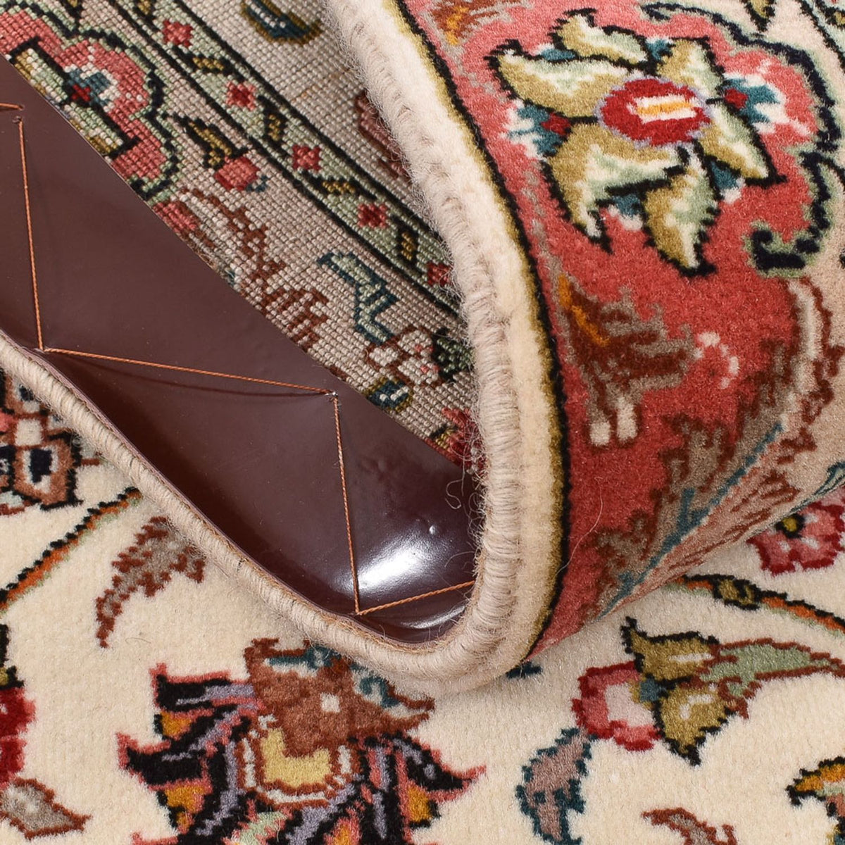 Alfombra de pasillo Alfombra Persa - Tabriz - Real - 202 x 71 cm - crema