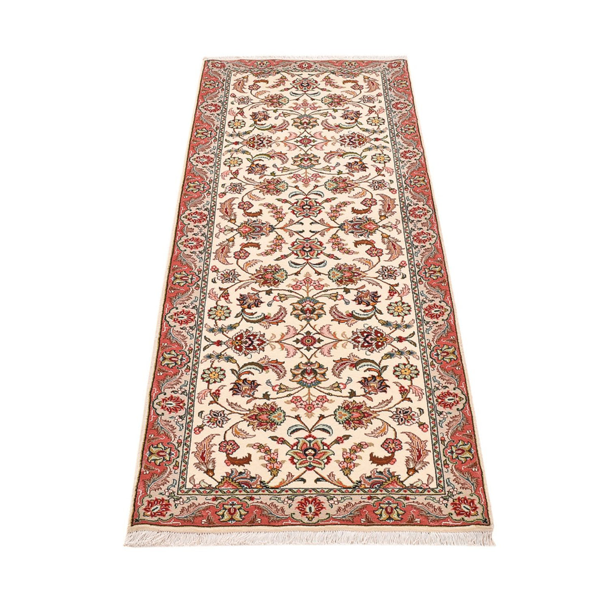 Alfombra de pasillo Alfombra Persa - Tabriz - Real - 202 x 71 cm - crema