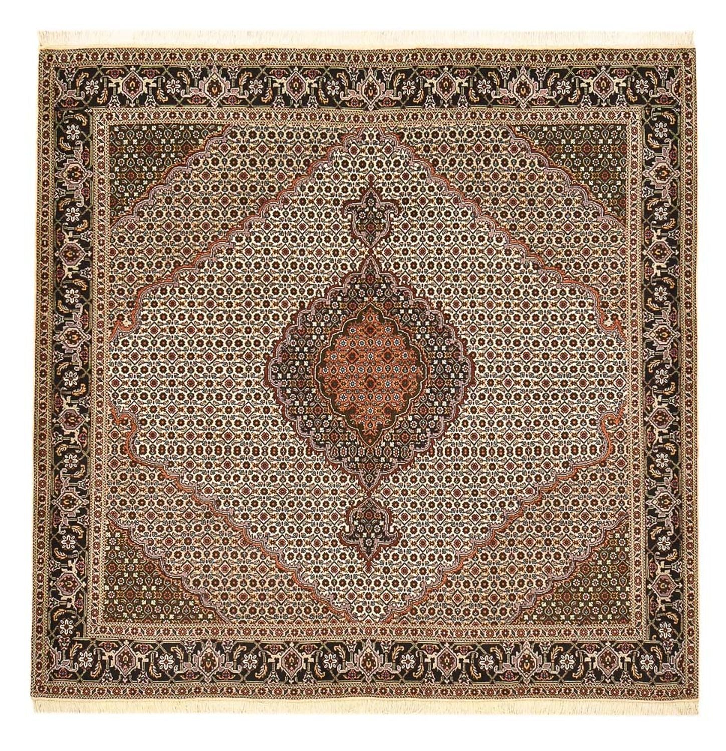 Alfombra Persa - Tabriz - Real cuadrado  - 203 x 198 cm - marrón claro