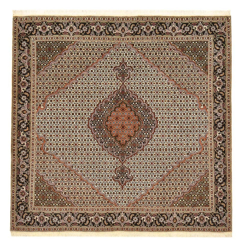 Alfombra Persa - Tabriz - Real cuadrado  - 203 x 198 cm - marrón claro