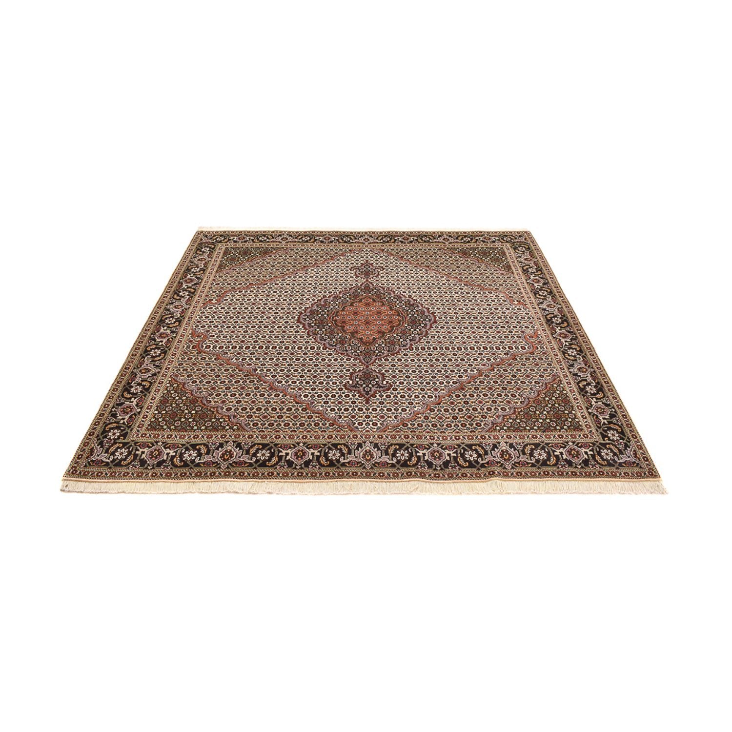 Alfombra Persa - Tabriz - Real cuadrado  - 203 x 198 cm - marrón claro