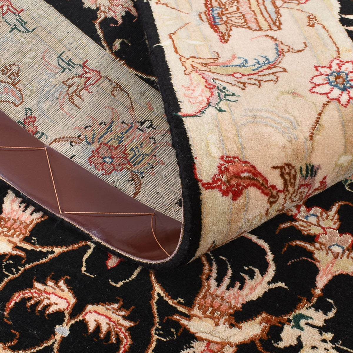 Alfombra de pasillo Alfombra Persa - Tabriz - Real - 204 x 100 cm - azul oscuro