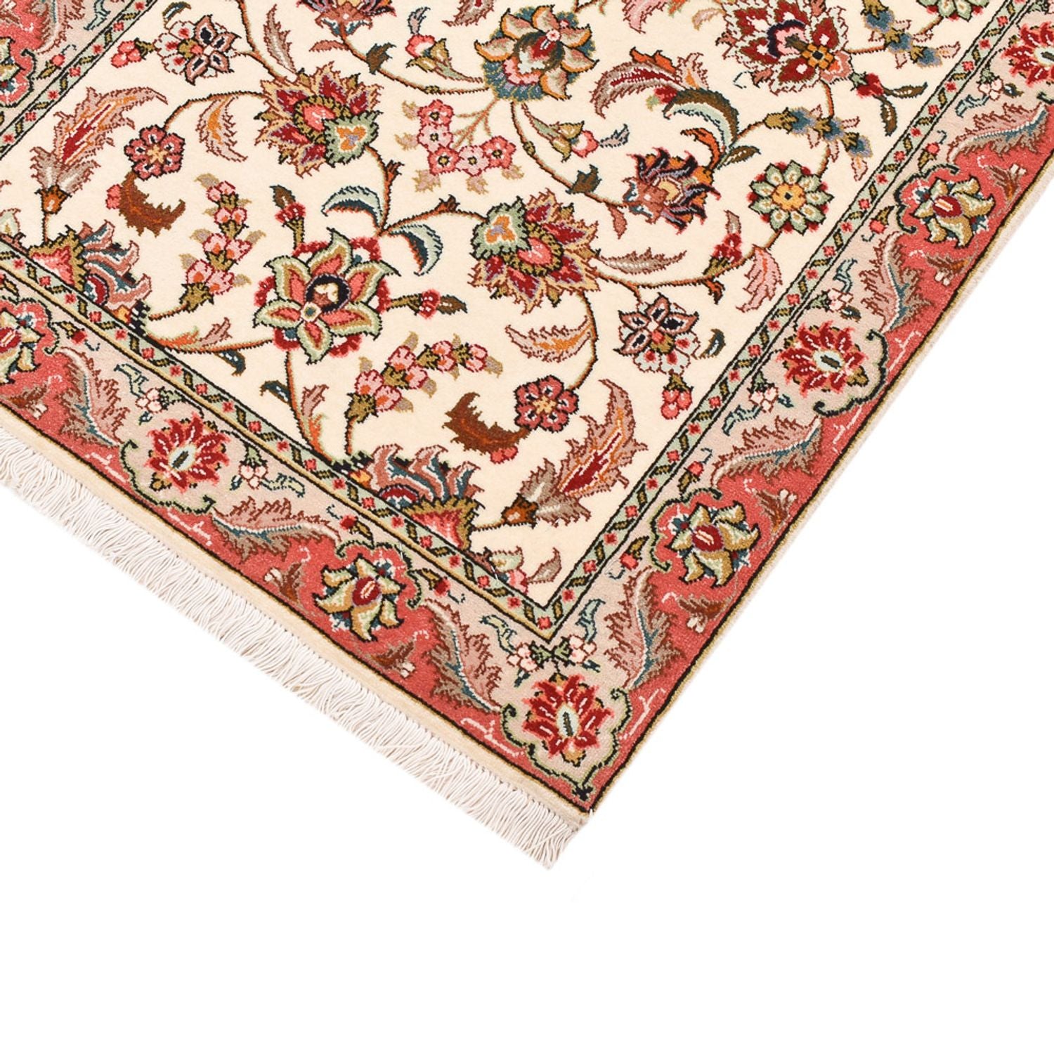 Alfombra de pasillo Alfombra Persa - Tabriz - Real - 202 x 69 cm - crema