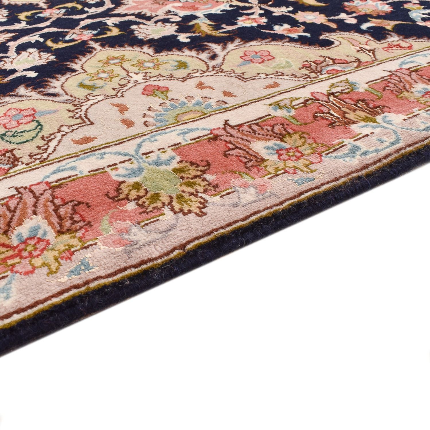 Alfombra de pasillo Alfombra Persa - Tabriz - Prima - 308 x 74 cm - azul oscuro