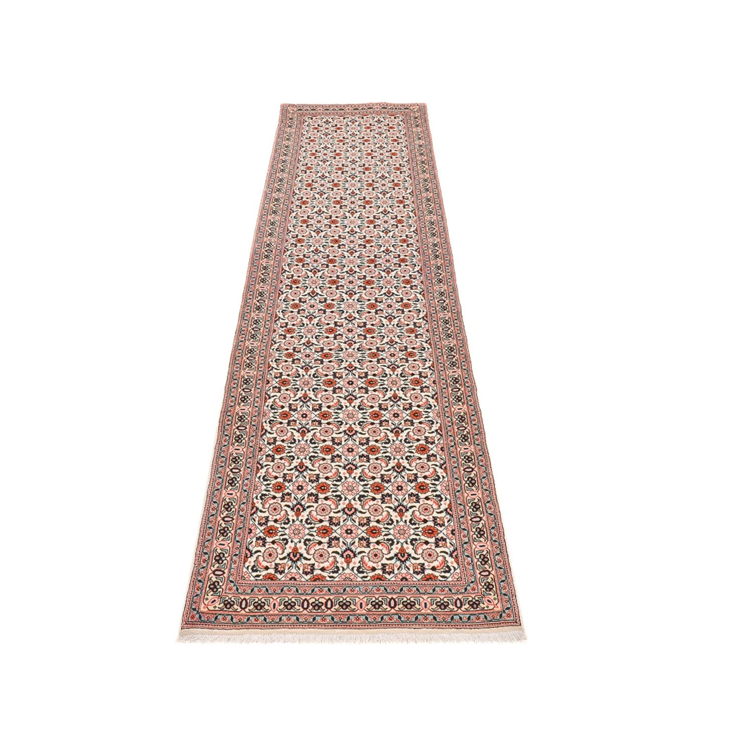 Alfombra de pasillo Alfombra Persa - Tabriz - Real - 304 x 74 cm - marrón claro
