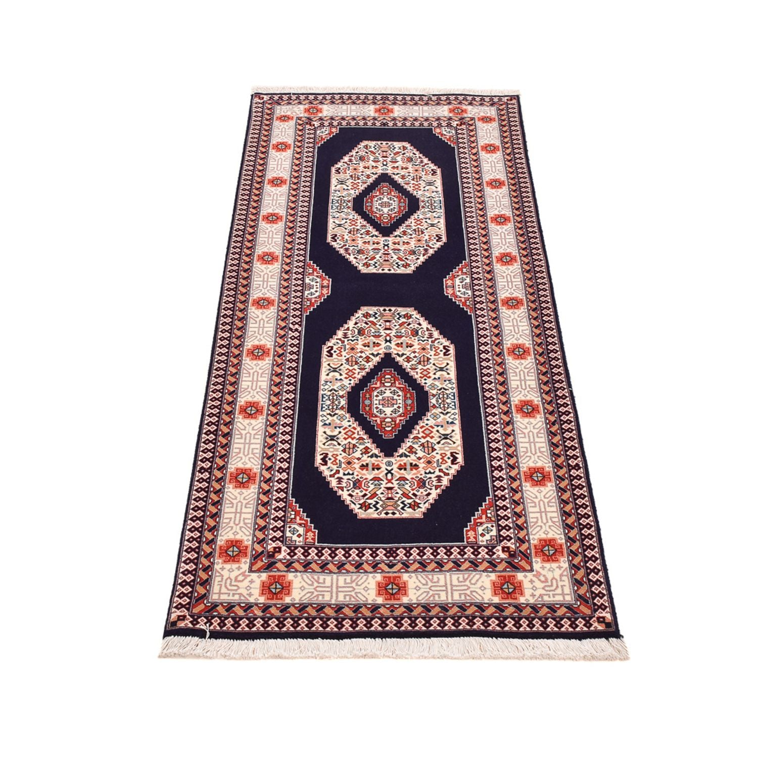 Alfombra de pasillo Alfombra Persa - Tabriz - Prima - 186 x 72 cm - azul oscuro